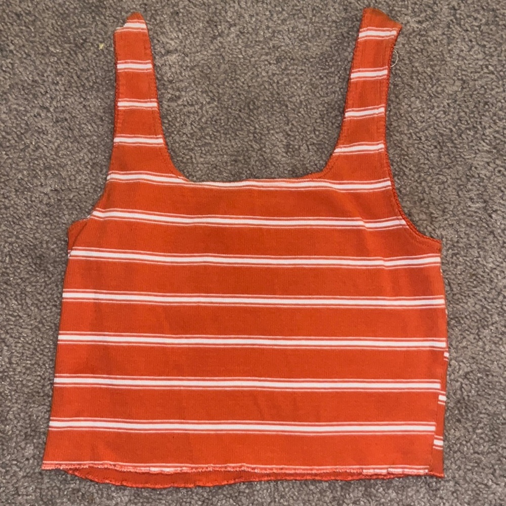 Orange striped crop top